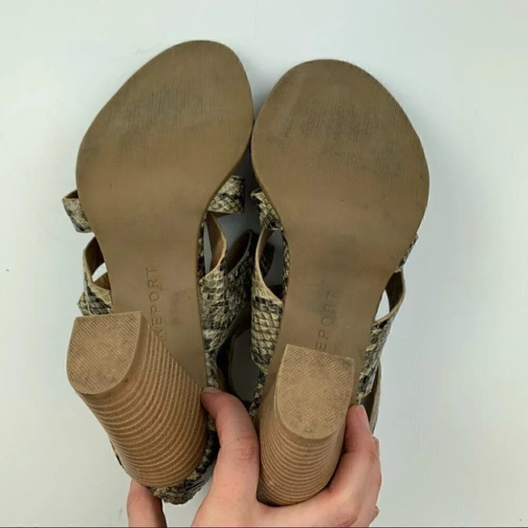 Report heels Reba sz 7.5 snakeskin print strappy - Picture 6 of 10